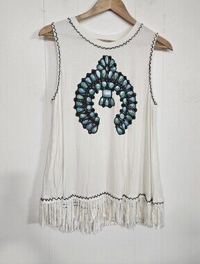 Double D Ranch sleeveless fringe top
